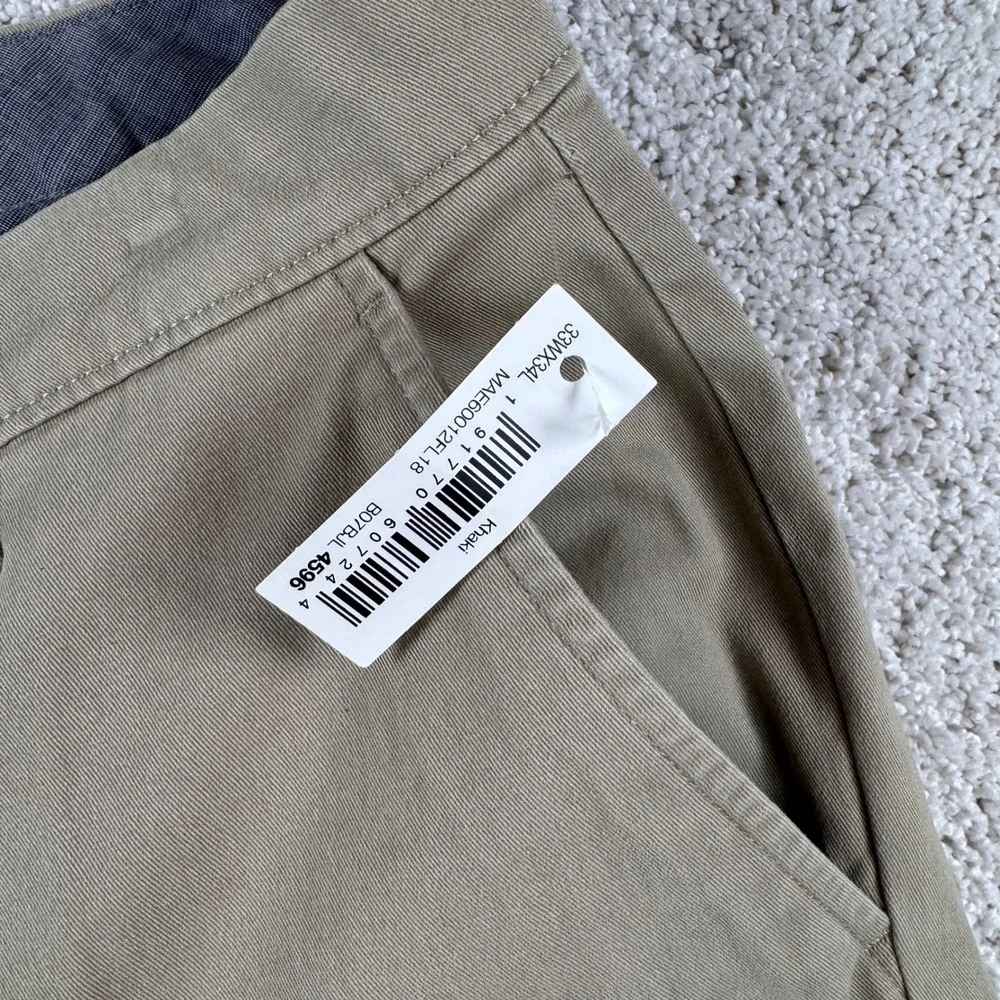 Amazon Essentials Mens Slim Fit Khaki Chinos Pants 33x34 NEW‎